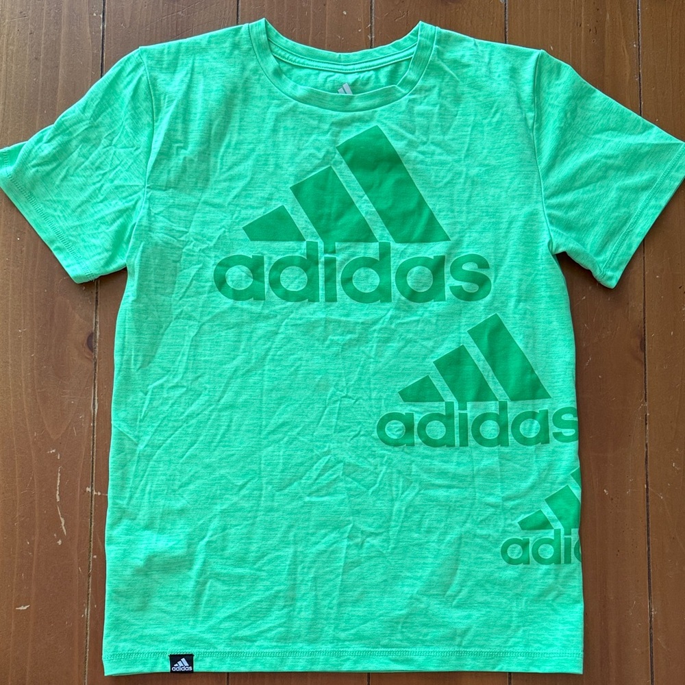 adidas Bright Green Logo Short Sleeve Tee